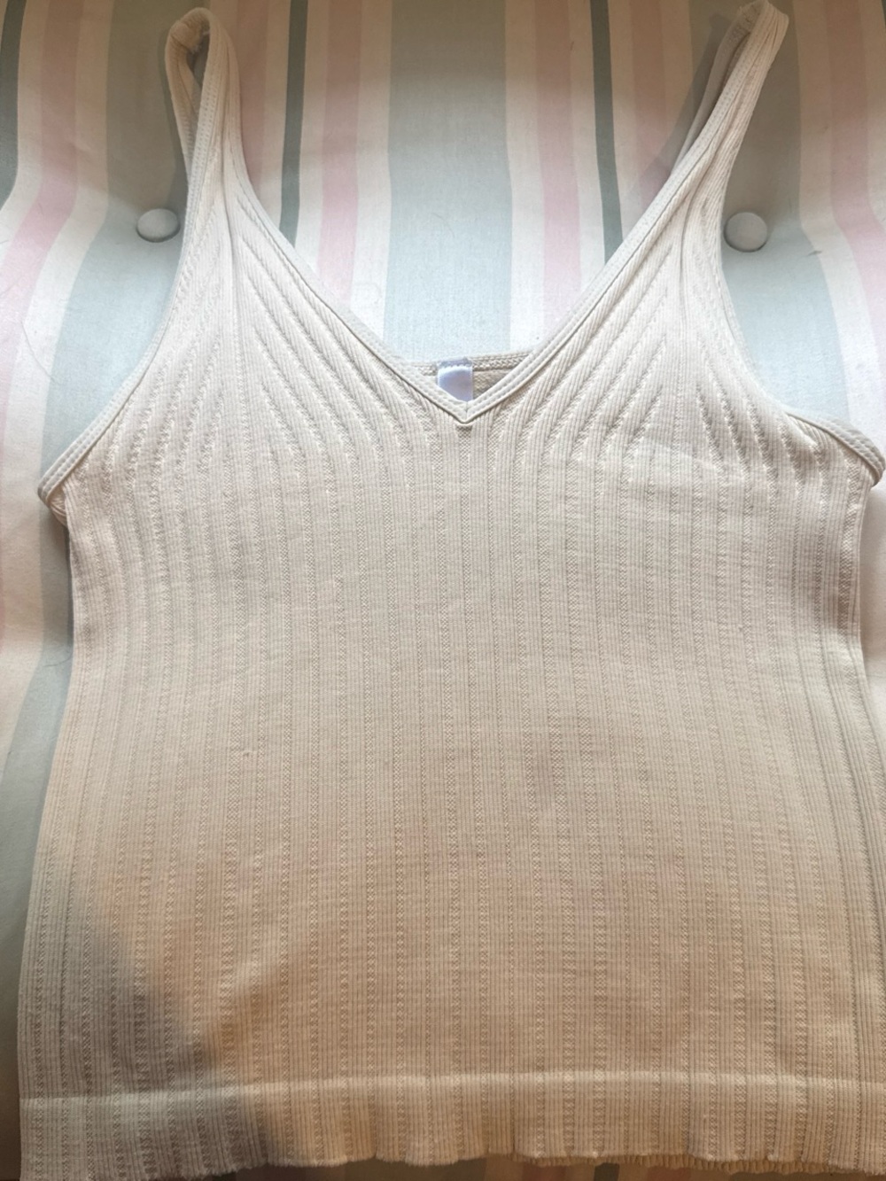 Nikibiki Ribbed V-Neck Camisole - Cream